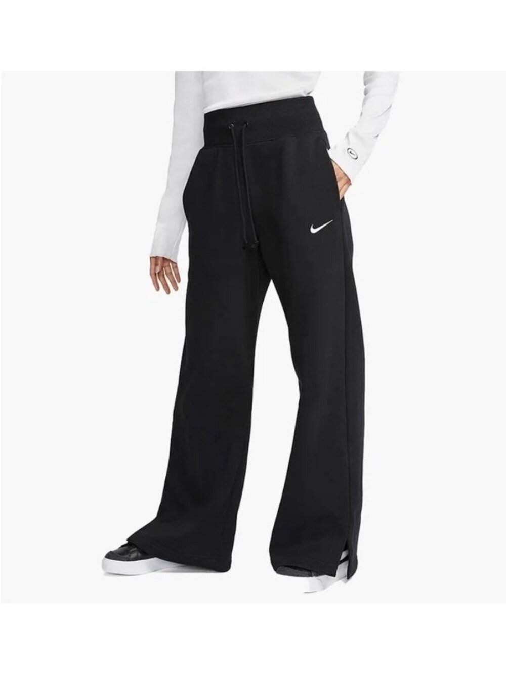 Nike Women's High Rise Wide Leg Black Pants Size XS NEW WITH TAGS!